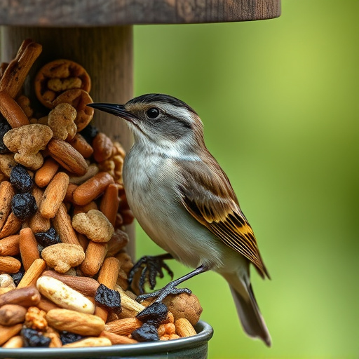 Close-up of wild bird food selection