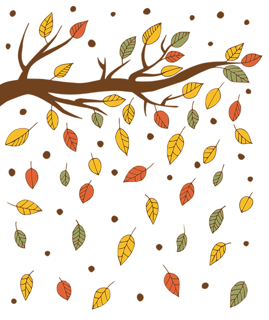 Colorful autumn leaves and feeders
