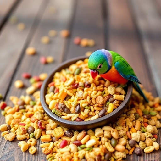 Colourful wheat-free bird food mix