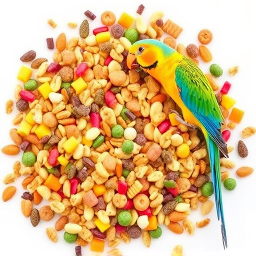 Colourful wheat-free bird food mix