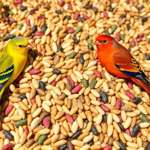 Colourful wheat-free bird seed assortment