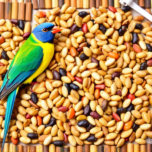 Colourful wheat-free bird seed assortment