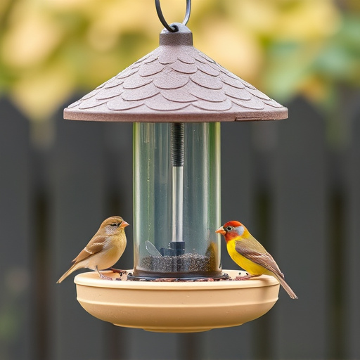 Compact bird feeding station with small birds