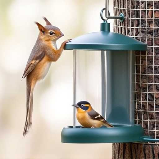 Compact squirrel-resistant bird feeder design