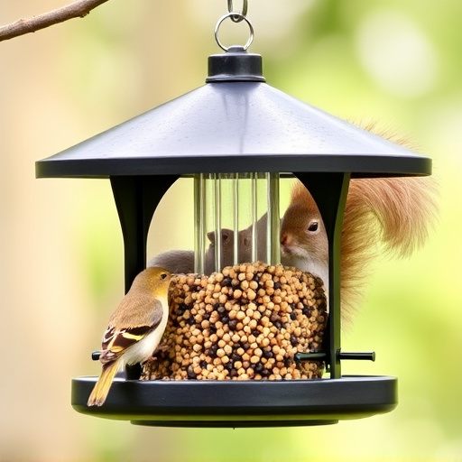 Compact squirrel-resistant bird feeder design