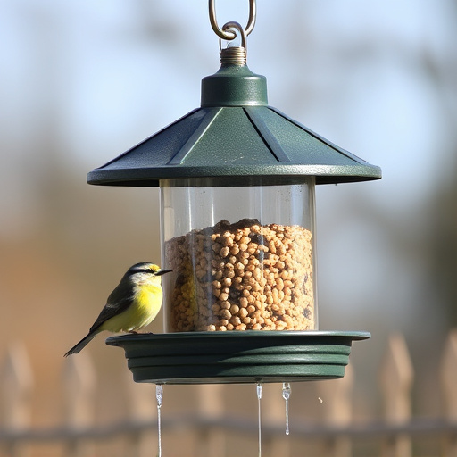 Covered bird feeder preventing seed spills