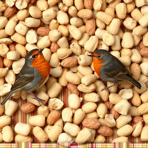 Crushed peanuts for garden robins