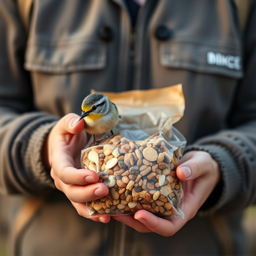 Customer holding budget bird food pack