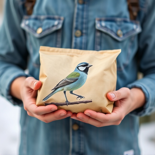 Customer holding budget bird food pack