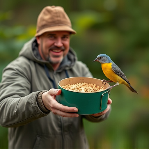 Customer holding budget bird food pack