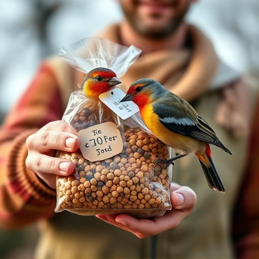 Customer holding budget bird food pack