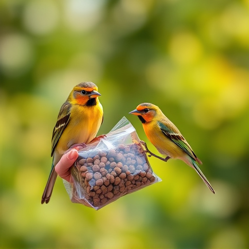 Customer holding budget bird food pack