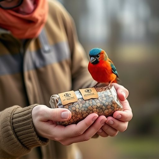Customer holding budget bird food pack