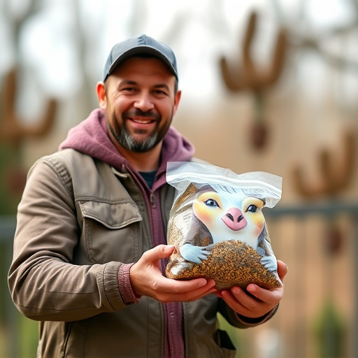 Customer holding budget bird food pack