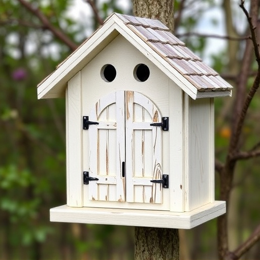 Decorative bird box in natural setting