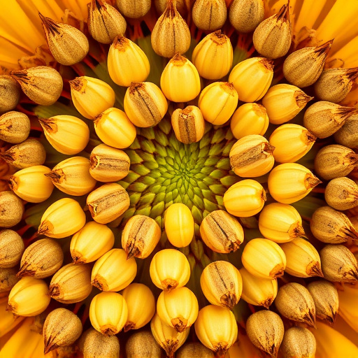 Detailed view of hulled sunflower hearts
