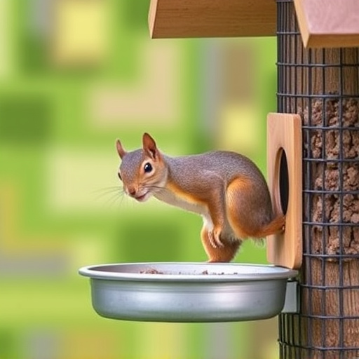 DIY squirrel barrier around bird feeder