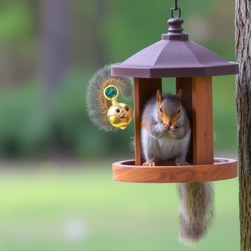 DIY squirrel barrier around bird feeder