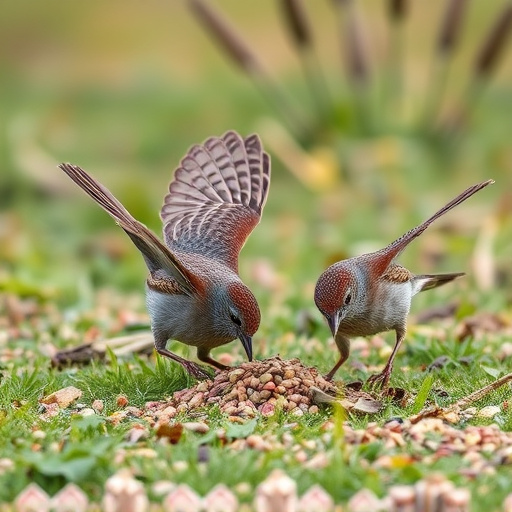 Dunnocks feeding on scattered seed mix