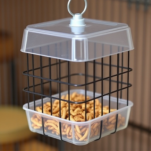 Durable cage feeder holding mealworms
