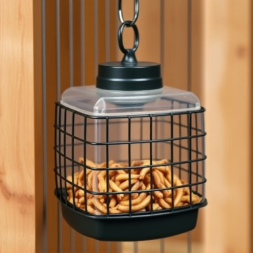 Durable cage feeder holding mealworms