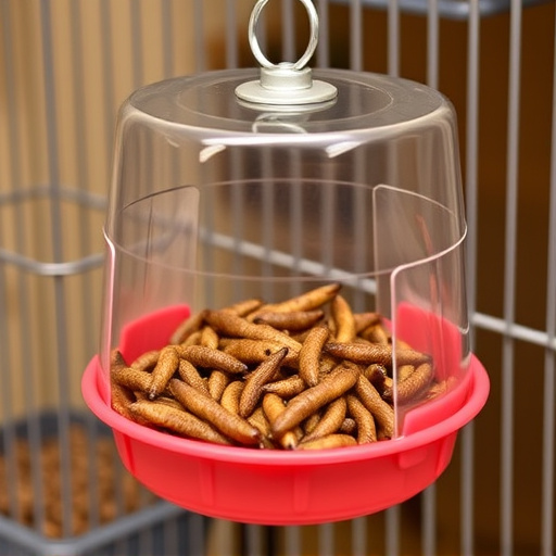 Durable cage feeder holding mealworms
