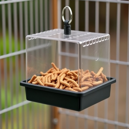 Durable cage feeder holding mealworms