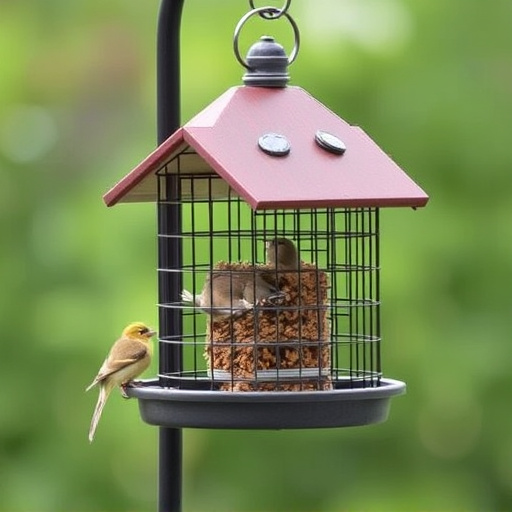 Elevated bird feeder with rat guard