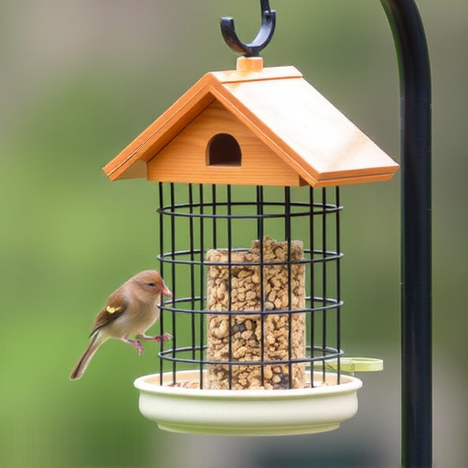 Elevated bird feeder with rat guard