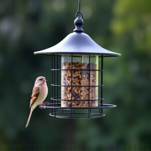 Elevated bird feeder with rat guard