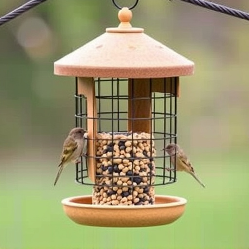 Elevated bird feeder with rat guard