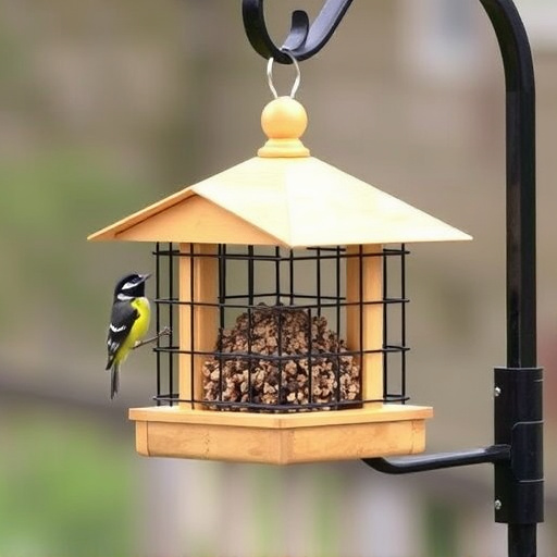 Elevated bird feeder with rat guard
