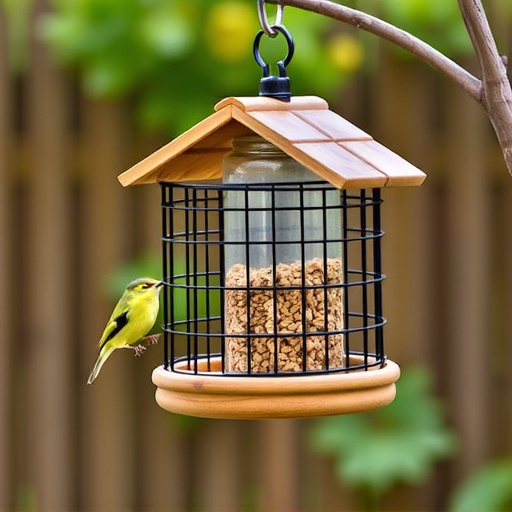 Elevated bird feeder with rat guard