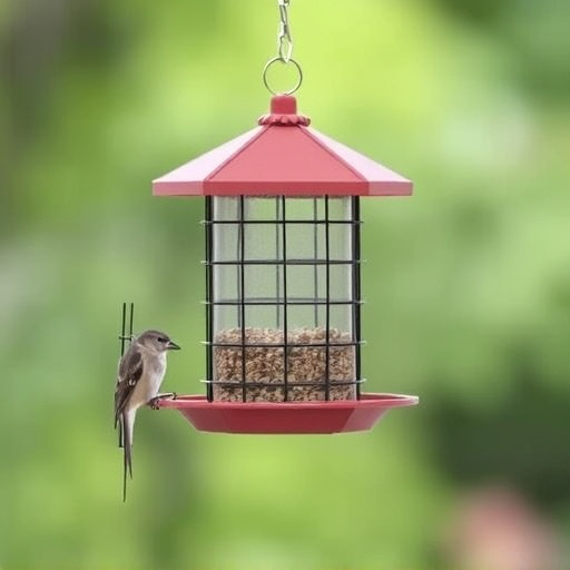 Elevated bird feeder with rat guard
