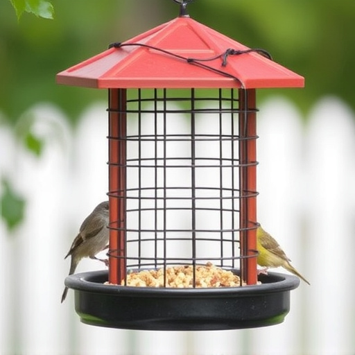Elevated bird feeder with rat guard