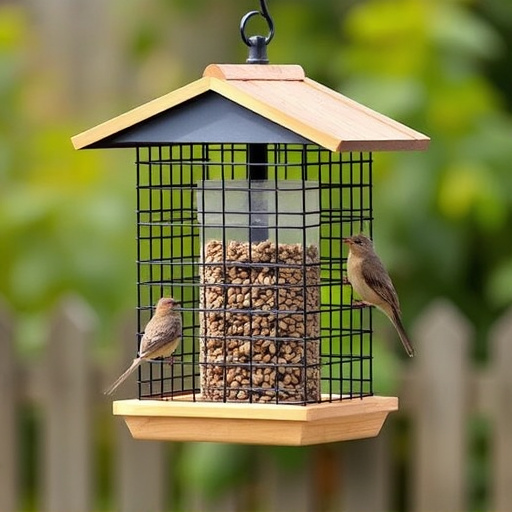 Elevated bird feeder with rat guard