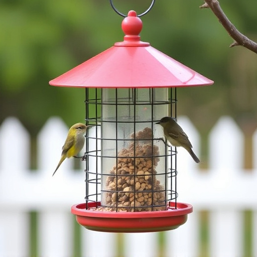 Elevated bird feeder with rat guard