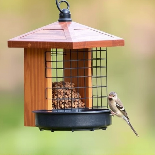Elevated bird feeder with rat guard