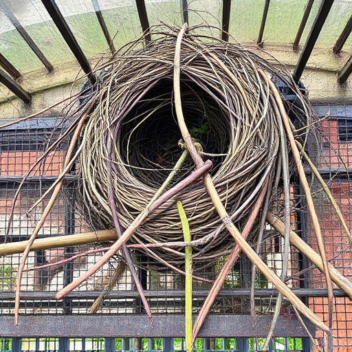 Fallen twigs from disused bird nest