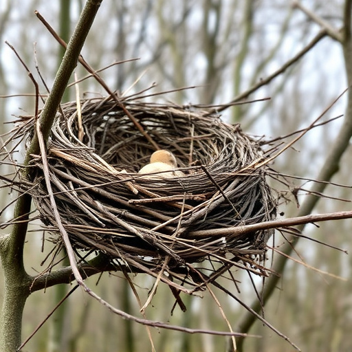 Fallen twigs from disused bird nest