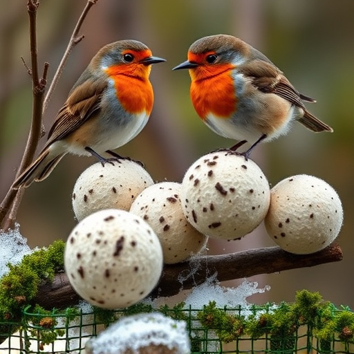 Fat balls placed near robin perch