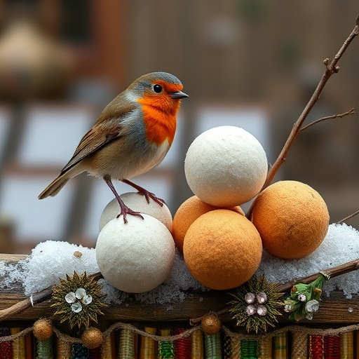 Fat balls placed near robin perch