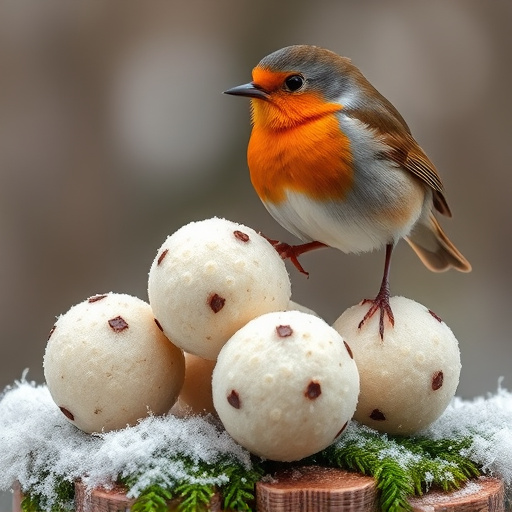 Fat balls placed near robin perch