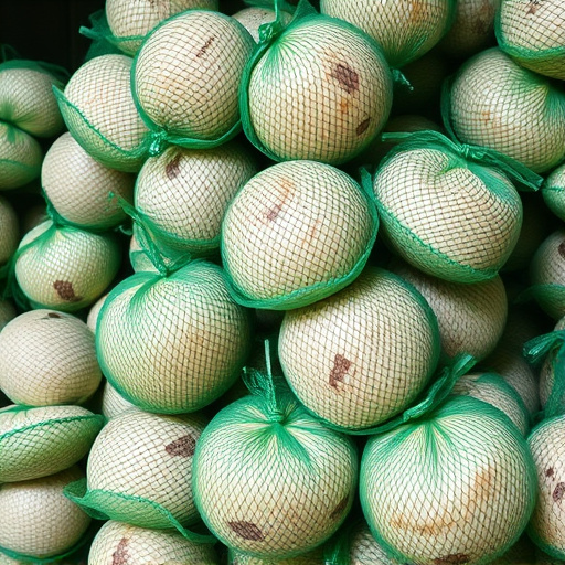 Fat balls stacked in green mesh bags
