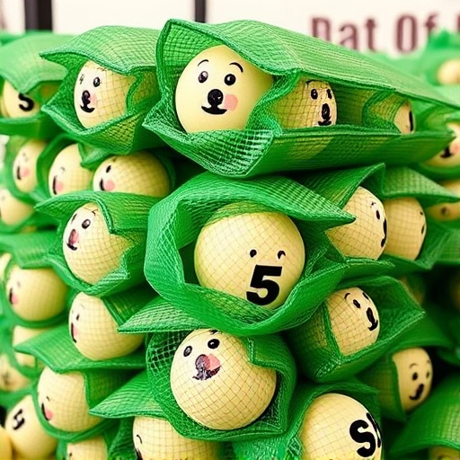 Fat balls stacked in green mesh bags