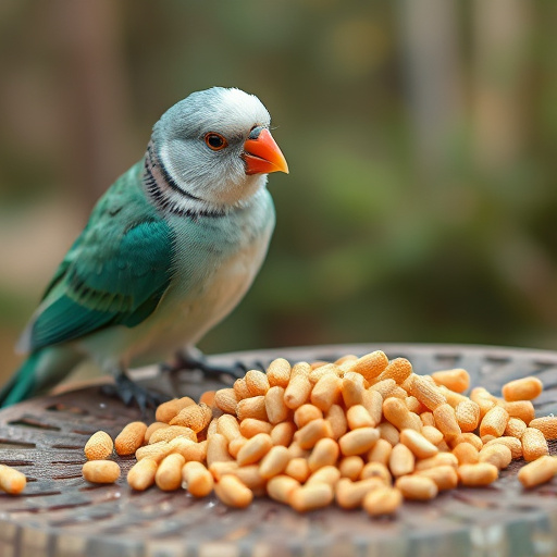 Fat pellets placed on bird table