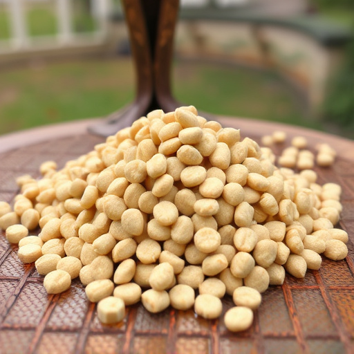 Fat pellets placed on bird table
