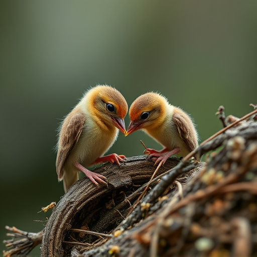 Feeding soft mealworms to fledgling