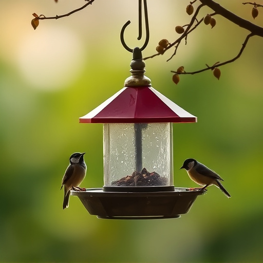 Feeding station with small bird silhouettes