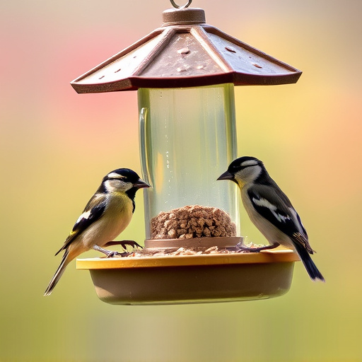 Finches eating from hanging bird table